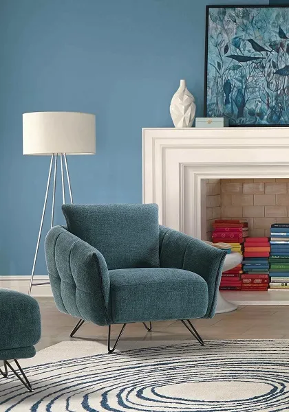 Fauteuil confortable : Confort absolu ! Fauteuil bleu