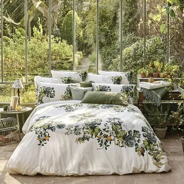 Housse de couette et taies d'oreillers giardino naturel