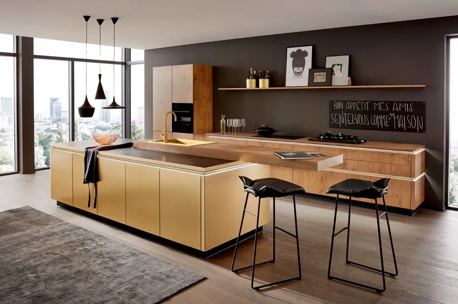 Cuisine moderne sur-mesure avec îlot central installée à Bar-le-Duc par IDEE&CO