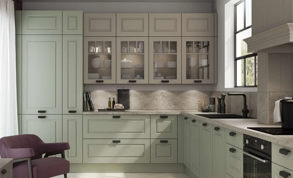 Cuisine moderne sur-mesure avec îlot central installée à Clermont-en-Argonne par IDEE&CO