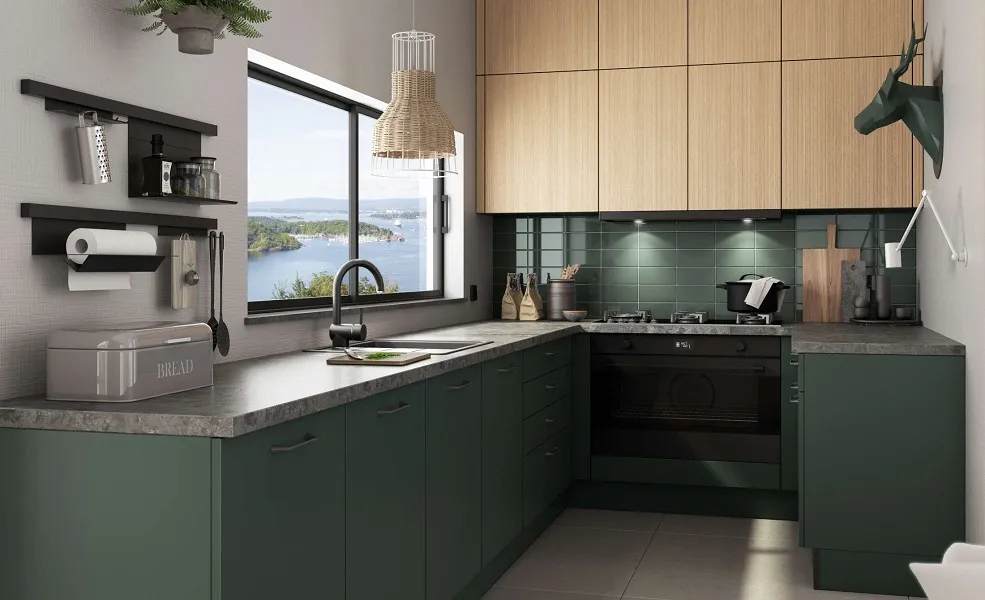 Cuisine moderne sur-mesure avec îlot central installée à Homécourt par IDEE&CO